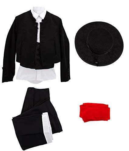 Gojoy shop- Traje Corto Flamenco Disfraz Cordobés para Hombre para Ferias, Romerías y Cruces de Mayo, Contiene Sombrero, Chaqueta, Chaleco, Camisa, Pantalón y Faja. 6 Tallas Diferentes. (XXXL)