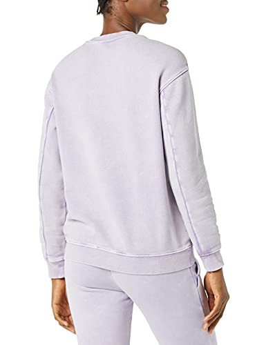 Goodthreads Heritage Fleece Beefy Crewneck Sweatshirt Sudadera, Lila Efecto Lavado, M