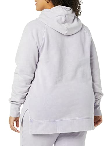 Goodthreads Heritage Fleece Hooded Tunic Sweatshirt Sudadera, Lila Efecto Lavado, M