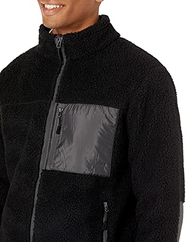 Goodthreads Sherpa Fleece Fullzip Jacket Outerwear-Jackets, Negro, US L (EU L)