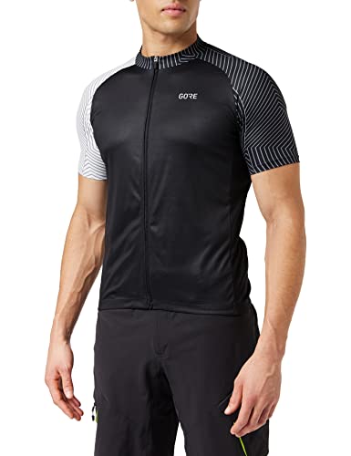 GORE WEAR C5 Maillot de manga corta para hombre, M, negro/blanco