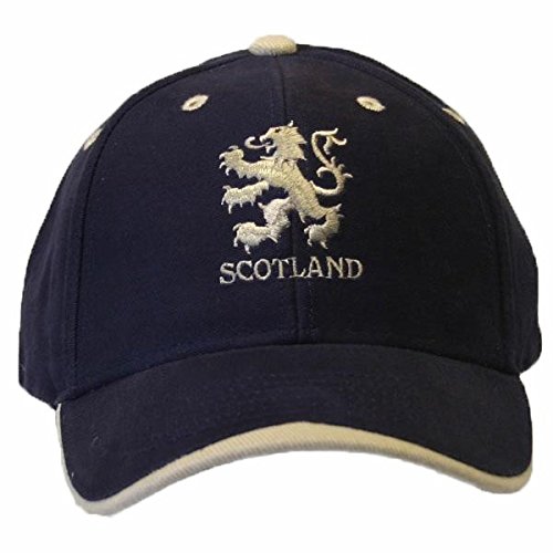 Gorra con Símbolo león Escocia Bordado - Verano/Playa/Piscina (Talla Única) (Azul Marino/Blanco)