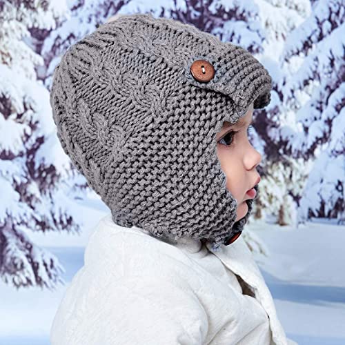 Gorro de Punto CáLido para Bebés, Gorro de Invierno CáLido para Niños Pequeños, Gorro de Punto con Orejeras para Bebés de 0 a 3 Años