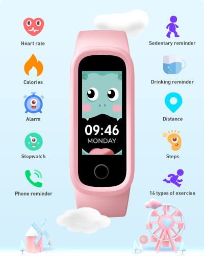 Gydom Pulsera Actividad Inteligente para Niños Niñas Reloj Inteligente con Cuenta Familiar 50 Esferas Diferente IP68 Impermeable Smartwatch con Pulsómetros Monitor de Sueño Deportivo Pulsera Podómetro