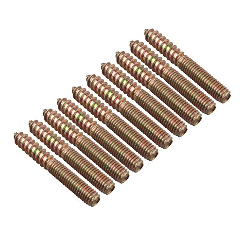 HALJIA 10 pcs M8 x 60 MM tornillos de madera a METAL muebles tornillos cabeza doble rosca pernos de fijación tornillo Stud