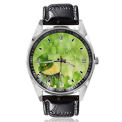 Happy St Patricks Day Golden Coin - Reloj deportivo para mujer, diseño simple y de moda