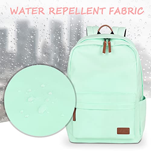 HASAGEI Mochila, Mochila Escolar Unisex Juvenil Mochila Backpack Mujer Portátil Bolso Lona Mochila Impermeable Casual Mochila Mochila Portátil Mochila Deportiva Color Sólido (Verde)