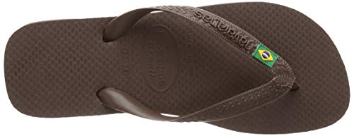 Havaianas Brasil Logo, Chanclas Mujer, Dark Brown, 33/34 EU