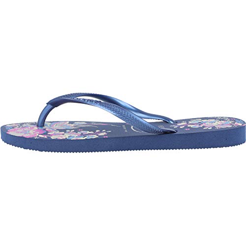 Havaianas Slim Organic, Chanclas, para Mujer, Azul Marino / Azul Marino Metálico, 33/34 EU