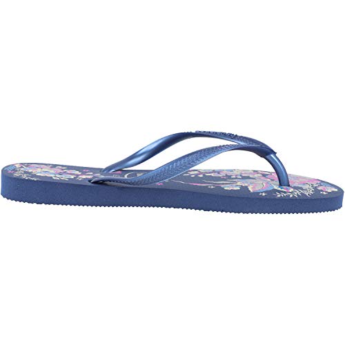 Havaianas Slim Organic, Chanclas, para Mujer, Azul Marino / Azul Marino Metálico, 33/34 EU