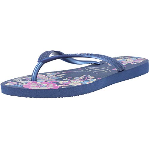 Havaianas Slim Organic, Chanclas, para Mujer, Azul Marino / Azul Marino Metálico, 33/34 EU