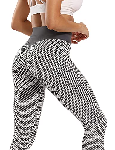 heekpek Leggings Push Up Mujer Mallas Pantalones De Yoga De Cintura Alta para Mujer Pantalones Deportivos para Control De Abdomen Yoga Fitness Running(Gris,M)