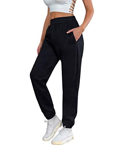 heekpek Pantalon Chandal Mujer Pantalon Algodon Deportivo Sueltos Largos Pantalon Jogger para Mujer Pantalones Deporte con Bolsillos y Elastica Cintura Alta Casual Ropa de Casa