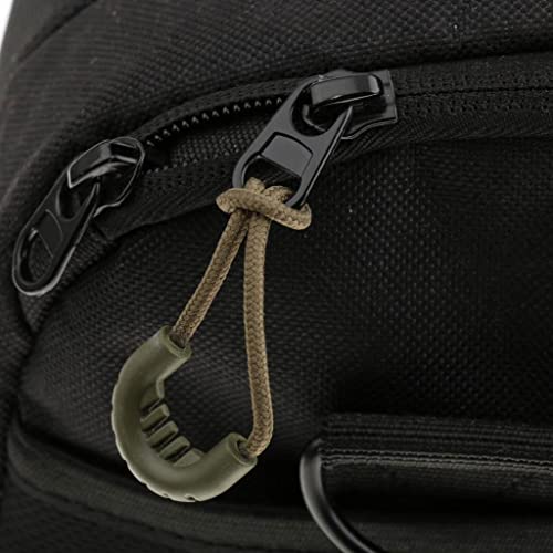 Hellery 10x Zipper Pull Cord Cuerdas Extremos Lock Zip Puller Fastener Loops For Clothing/Bags - Ejercito Verde, 65mm