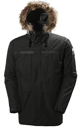 Helly Hansen COASTAL 2 Parka - Parka acolchada impermeable para hombre, color negro, talla L