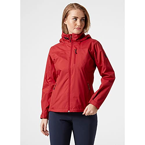 Helly Hansen Women's W Crew Hooded Midlayer Waterproof Windproof Breathable Sailing Jacket, Red, M