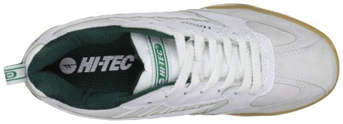 Hi-Tec Squash Classic Court Trainers - Zapatillas de ante unisexo, color blanco (white/dark green), talla 38