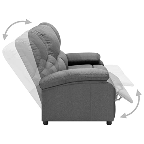 Hogotin Sillón de Reclinable 2 plazas Sofá de 2 plazas Sofá de Relax Sillón 2 Plazas Sofá Doble Ajustable Gris Claro Reclinable