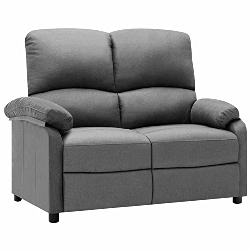 Hogotin Sillón de Reclinable 2 plazas Sofá de 2 plazas Sofá de Relax Sillón 2 Plazas Sofá Doble Ajustable Gris Claro Reclinable