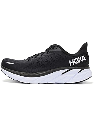 Hoka Clifton 8 Wide Zapatillas de Carretera para Hombre Negro Blanco 43 1/3 EU