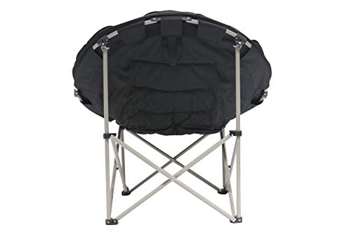 Homecall - Silla redonda de camping plegable, XXL (negro/crema)