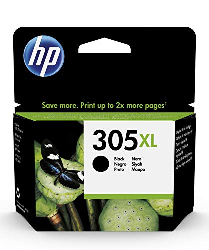 HP 305XL 3YM62AE, Negro, Cartucho de Tinta de Alta Capacidad Original, Compatible con impresoras de inyección de Tinta HP DeskJet Series 2700, 4100; Envy Series 6020, 6030, 6400, 6430; Extra Large