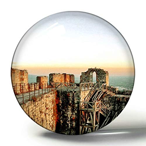 Hqiyaols Souvenir Italia Asolo Rocca 3D Imán de Nevera Colección de Recuerdos Viaje Regalo Círculo Cristal Imanes de Nevera