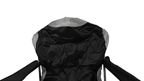 Hyfive Sillas de Camping Plegables Heavy Duty Luxury Acolchadas con portavasos Respaldo Alto - Negro - 1 Silla