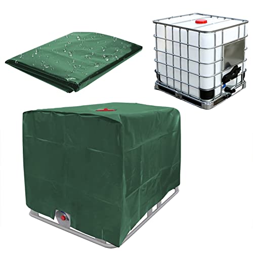 IBC - Cubierta protectora para depósito de agua de 1000 L, IBC Container Cover, lona protectora, cubierta protectora adecuada para depósito IBC, contenedor de agua de lluvia (verde)