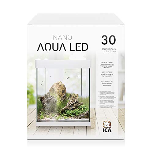 ICA KNA30 NANO Aqualed Crystal - Kit acuario, Blanco