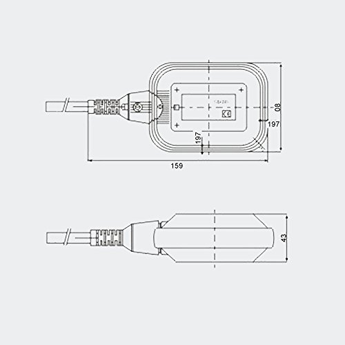 Interruptor de flotador de PVC Interruptor de cambio Regulador de nivel cable 2m 250V 16A