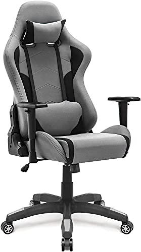 IntimaTe WM Heart Gaming de Tela, Oficina Silla Computadora, Ergonómica 360° Giratorio Altura Ajustable Alto Respaldo Reclinable, Metal, Gray, 125 KG