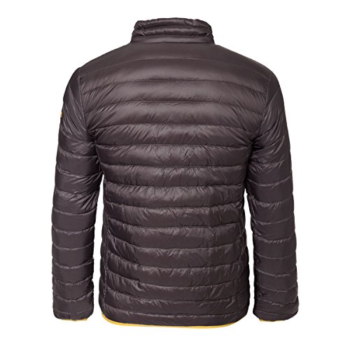 Izas Aden Chaqueta De Pluma, Hombre, Gris Oscuro/Amarillo, XL