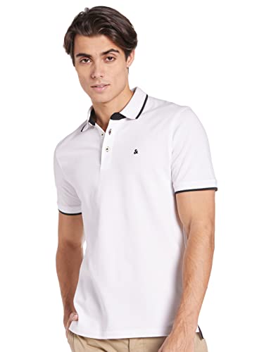 Jack & Jones Jjepaulos Polo SS Noos, Blanco (Vapor White), L para Hombre