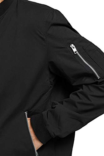 Jack & Jones Jjerush Bomber Noos Chaqueta, Negro, M para Hombre