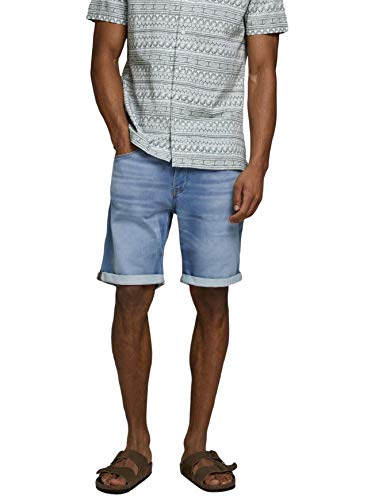 Jack & Jones Jjirick Jjicon Shorts GE 003 I.k STS Pantalones Cortos, Mezclilla Azul, M para Hombre