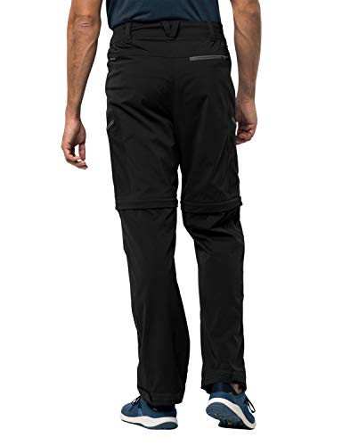 Jack Wolfskin Activate Light Zip Off - Pantalón Deportivo para Hombre, Hombre, Pantalones, 1503742, Negro, 52