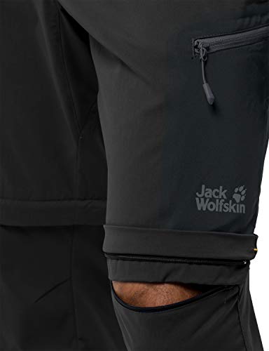 Jack Wolfskin Activate Light Zip Off - Pantalón Deportivo para Hombre, Hombre, Pantalones, 1503742, Negro, 52