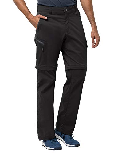 Jack Wolfskin Activate Light Zip Off - Pantalón Deportivo para Hombre, Hombre, Pantalones, 1503742, Negro, 52