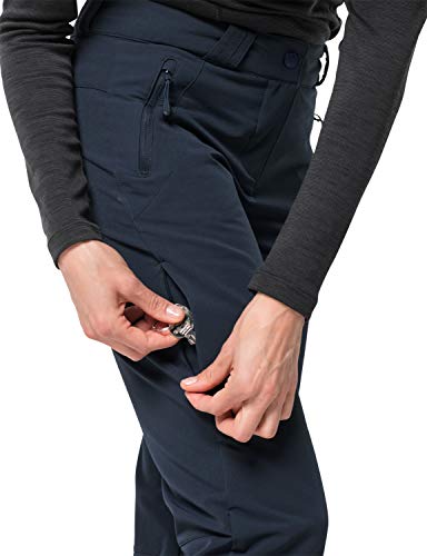 Jack Wolfskin Activate THERMIC Pants Women Softshellhose Wind-und wasserabweisend Sehr atmungsaktiv Elastisch Pantalón Softshell, Mujer, Azul Medianoche, 40