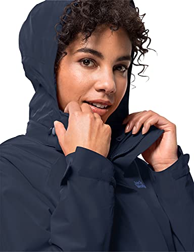 Jack Wolfskin Iceland Voyage 3IN1 - Chaqueta 3 en 1 para mujer, Mujer, Chaqueta doble impermeable., 1107813, azul medianoche, extra-large