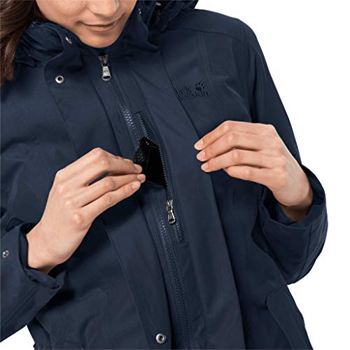 Jack Wolfskin Madison Avenue Coat Abrigo, Midnight Blue, M para Mujer