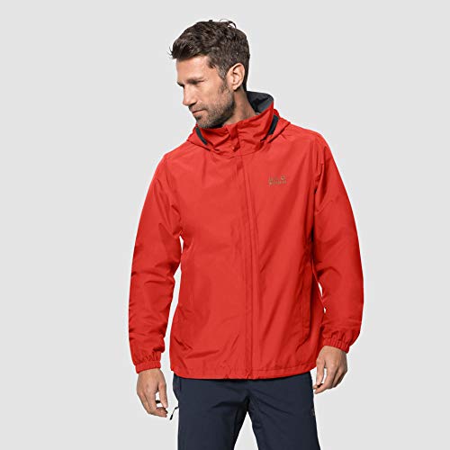 Jack Wolfskin Men's STORMY POINT JACKET M Athletic Shell Jackets lava red S