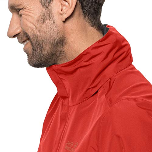 Jack Wolfskin Men's STORMY POINT JACKET M Athletic Shell Jackets lava red S