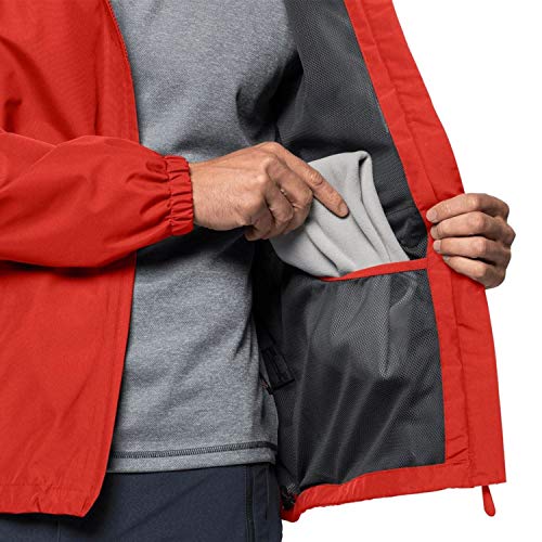 Jack Wolfskin Men's STORMY POINT JACKET M Athletic Shell Jackets lava red S