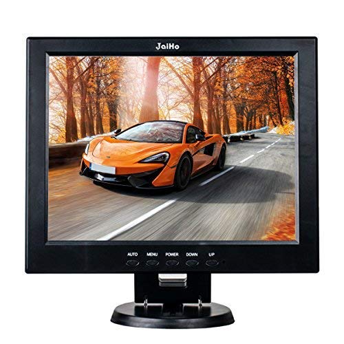 JaiHo 12" LCD de Alta definición Monitor, 800X600 4: 3 Resolución HD Pantalla TFT LCD en Color HD con Puertos USB VGA/HDMI/AV/BNC/Mic para cámara de vigilancia, Altavoz Incorporado