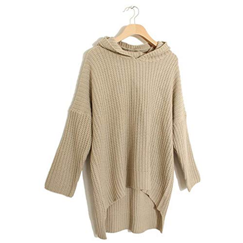 Jersey Mujer Otoño Invierno Elegantes Moda Sudadera Capucha Color Sólido Joven Irregular Manga Larga Anchos Hoody Jerseys Lana Casual Cómodo Jerseys Estilo Moderno Women