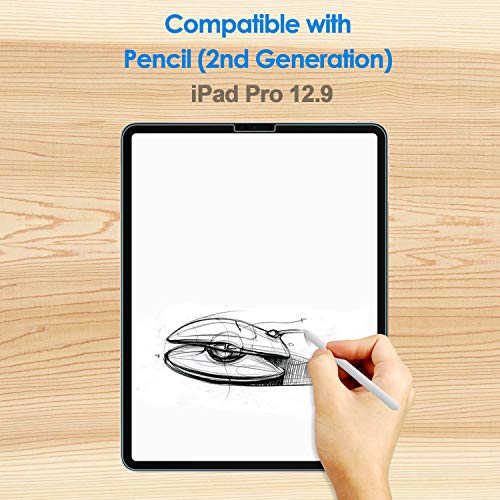 JETech Protector Pantalla Compatible iPad Pro 12,9 Pulgadas 2021/2020/2018 Modelo, Borde a Borde Pantalla Liquid Retina, Cristal Vidrio Templado