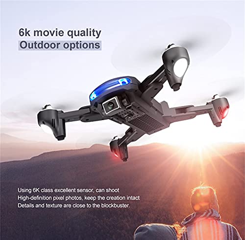 JJDSN Drones con cámara Dual 6K HD, Control Remoto Drone Carga USB 5G WiFi FPV Aeronaves Posicionamiento GPS Plegable Quadcopter Niños al Aire Libre Drone Juguete de Regalo con Bolsa de almacenami