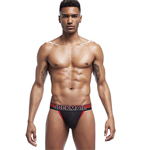 JOCKMAIL Calzoncillos Sexy para Hombre Slips Respirable Sexy Ropa Interior Masculina Hombres Gay Calzoncillos (L, Rojo)